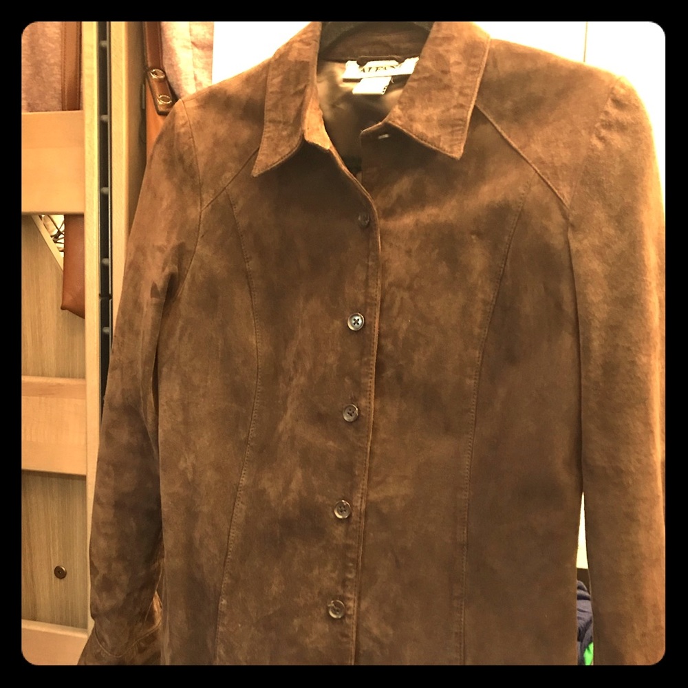 Vintage Alfani Button down Leather Jacket